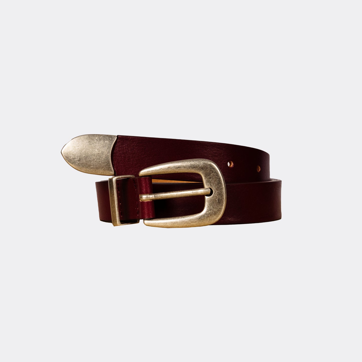 Leather Belt - Burgundy